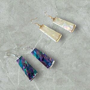 NWOT Gold Multi Color & Beige Color Drop Earrings (Sold as Individual pairs)